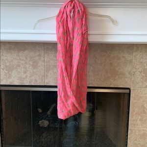 Pink and green scarf